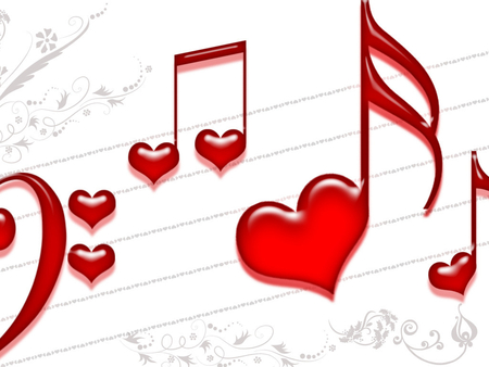 Love Notes - music, love, notes, red