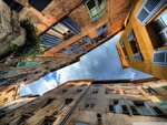 looking up thru the alley hdr