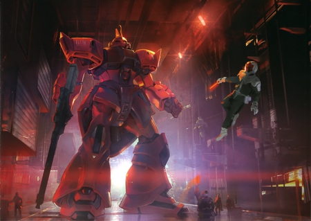 Jager - red, jager, mobile suit, gundam, pilot