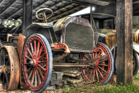 His and Hers - cars, homestead, farmstead, wheels, convertible, farmer, old, barn, storage, shed, garage, antique