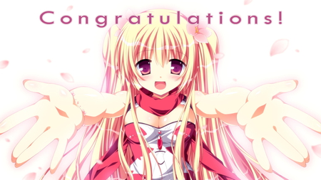 Congradulations! - cute, pink, cherry blossom, cg art