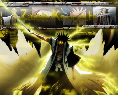 Zaraki - kenpachi, shinigami, anime, zaraki, drawing, bleach, manga