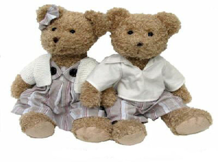 Teddy Bear - male, bear, clothes, female, teddy