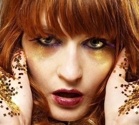 Florence and The Machine - red hair, music, woman, glitter, girl, singer, florence and the machine