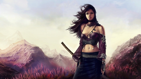 Fantasy Girl - fantasy, warrior, hot, girl, wallpaper