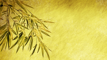 Simple Bamboo II - persona, leaves, oriental, simple, tree, elegant, bamboo, gold