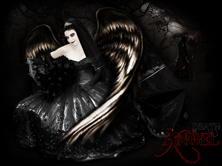 Death Bride - gabriel, bride, angel, god, birth, death, shadow, dark, black, ermac, dead, die