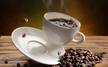 coffee cup - coffee, dishes, coffee cup, coffee beans, cup