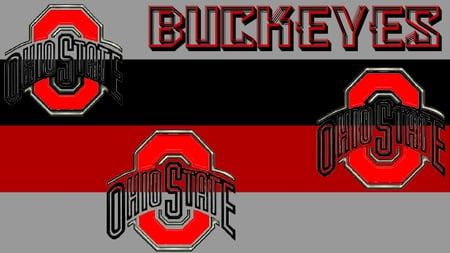 BUCKEYES, 3 RED BLOCK O's OHIO STATE - ohio, basketball, state, buckeyes