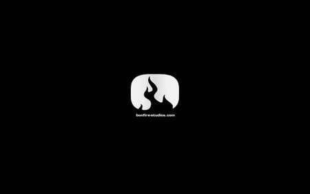 Bonfire Games Original Logo B&W - black, white, bonfire, logo, fire, games