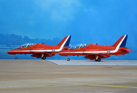 Red Arrows - airplane, jet, t1a, bae, air, raf, plane, force, red, hawk, arrows, royal