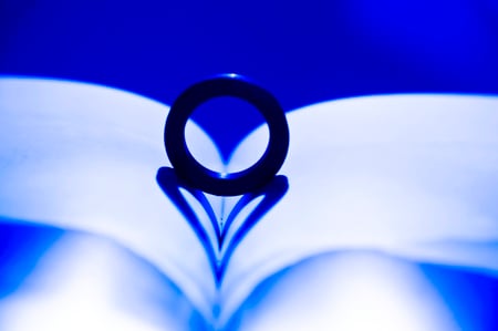 Memories of Book - blue, book, ring, love, reflection