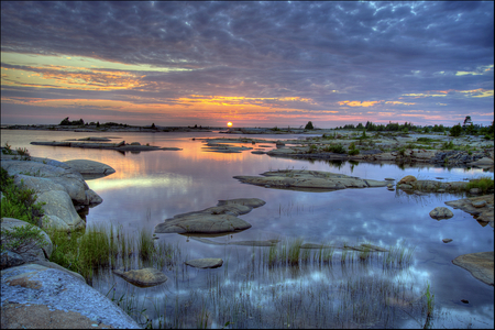 Norgate Sunset - norgate, water, sunset, reflections