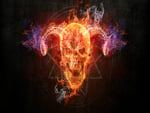 Flaming skull