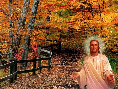 Jesus waiting for us - path, christ, jesus, religion, christianity, god