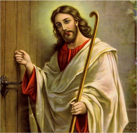 Jesus knocks the door - path, christ, jesus, door, shepherd, religion, christianity, god