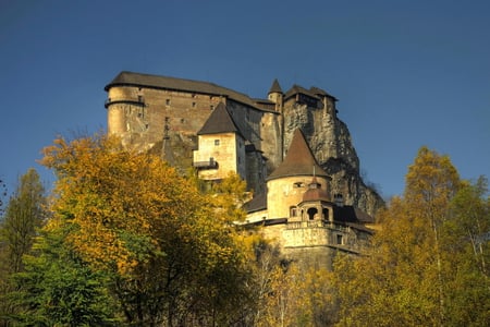 Orava Castle - stone, fortress, trees, castle, medieval, orava, tower, slovakia