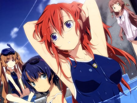 Ano Natsu de Matteru - girls, swimsuit, ichika, anime, ano natsu, red hair