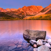 pink orange sunset lake