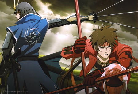 Sengoku Basara - spears, six, blue, red, swords, sengoku basara