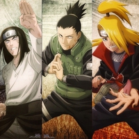 Kiba, Akamaru, Neji, Shikamaru, Deidara, Sasori