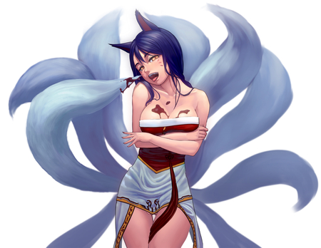 ahri - league of legends, multiple tails, tagme, ahri, lasterk