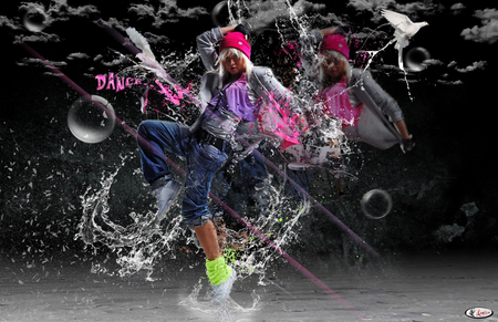 Dance splash - dance, photoshop, photo manipulation, ink, splash