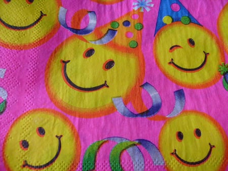 serviette - abstract, yellow, pink