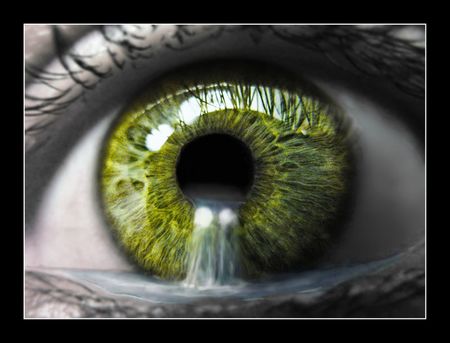 Cry Me A River - river, eyes, green, surreal