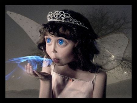 Frosty Blue Girl - female, blue, wings, girl, eyes, princess, angel, blow