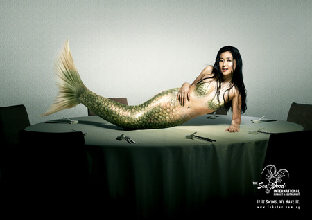 mermaid on dining table