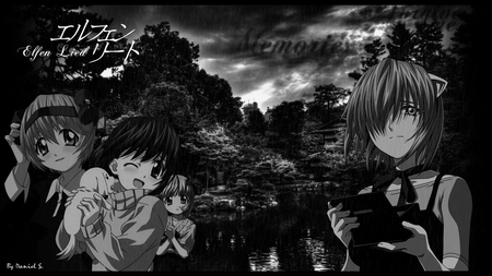 Elfen Lied - rain, elfen lied, lucy, elfen lied wallpaper