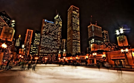 ice skating in chicago - ghosts, ice rink, outdoor, chicago