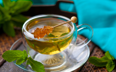 Tea Time - herbs, honey, tea, cup