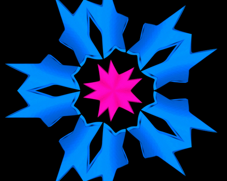 Star AA - abstract, black, star, gabbernetz, blue, labrano, stars, pink