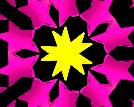 Star BB HD - gabbernetz, labrano, star, abstract, stars, yellow, pink, black