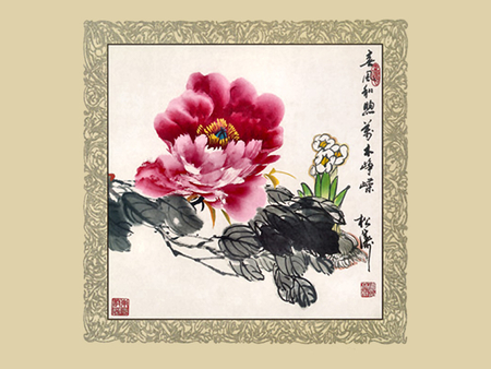 Asian Flower 1 - artwork, beauty, romance, love, flower, painting, floral, art, asian