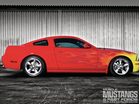 Rolling Art - gt, ford, red, yellow flames