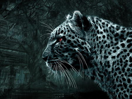 Digital leopard - wildlife, leopard, animal, digital, art