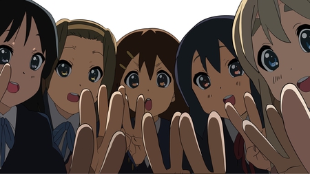 K-on! - k-on, anime, fingers, friends, anime girls, peace