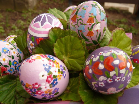 PAINTED EASTER EGGS - eggs, easter, bunny, happy