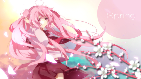 Sakura Miku - music, anime girl, white, art, amazing, cool, petals, pink eyes, artistic, hatsune miku, skirt, song, stunning, sakura miku, vocaloids, school uniform, program, sakura, vocaloid, pink, beautiful, uniform, diva, beauty, nice, twintail, singer, seifuku, black, virtual, pretty, idol, anime, miku, cute, twin tail, girl, school, pink hair, cg, hatsune, blue, awesome, flowers, digital