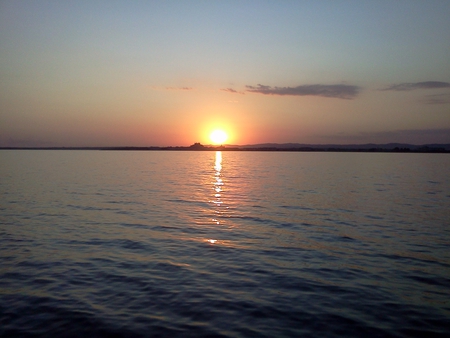 Sunset at Bulgaria - sky, pomorie, beautiful, city, sunset, sea, bulgaria