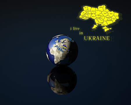 I Live in Ukraine - map, i live in ukraine, globe, flag, ukraine