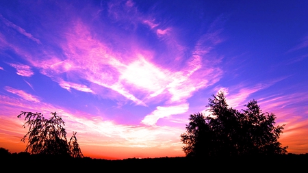 Natures firework - sky, clouds, evening, nature, sun