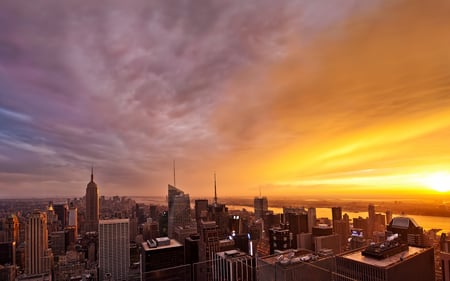 Beautiful View- New York - york, sunset, beautiful, view, red, city, new, sky