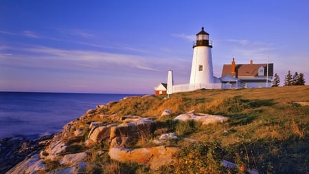 Beside The Lighthouse - ocean, lighthouse, sky, view