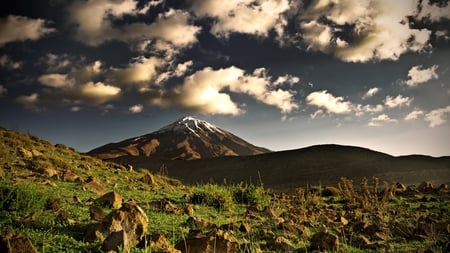 mt. kilimanjaro - plains, mountain, snow, clouds