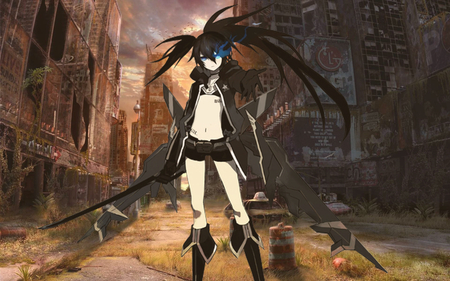 Blackâ˜…Rock Shooter - anime, rock, shooter, black