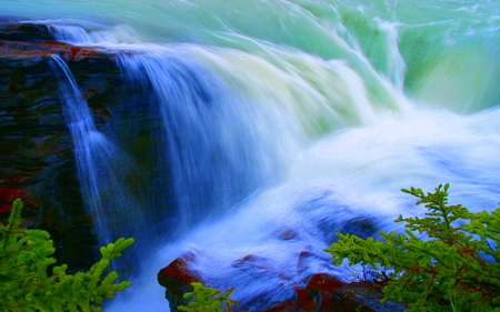 BEAUTIFUL FALLS - waterfalls, forest, wide, nature